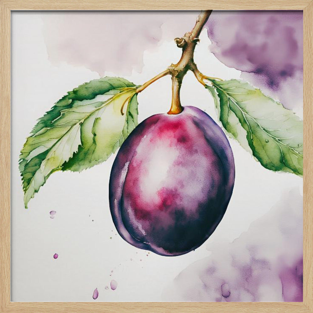 Plommon, akvarell, bläck | Poster