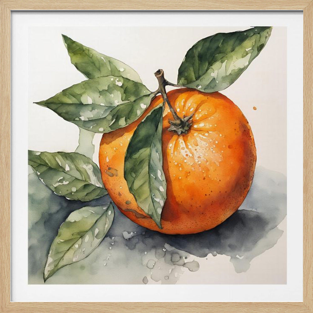 Orange, Aquarell, Tinte | Poster - Kunstdruck