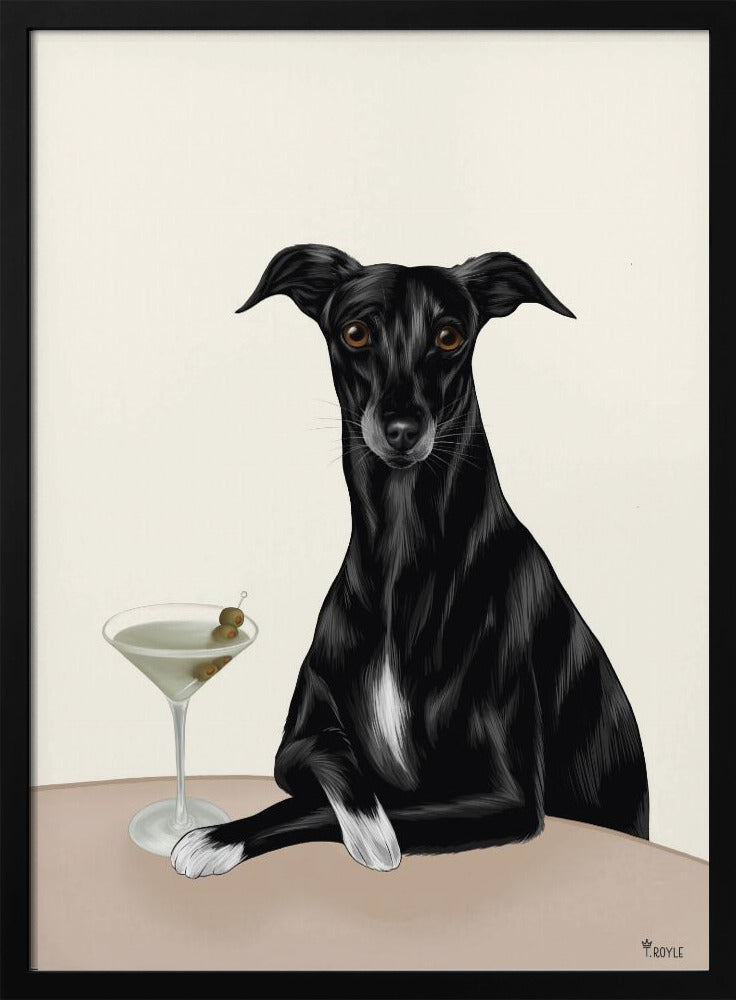 Elegant Greyhound med Martini | Poster