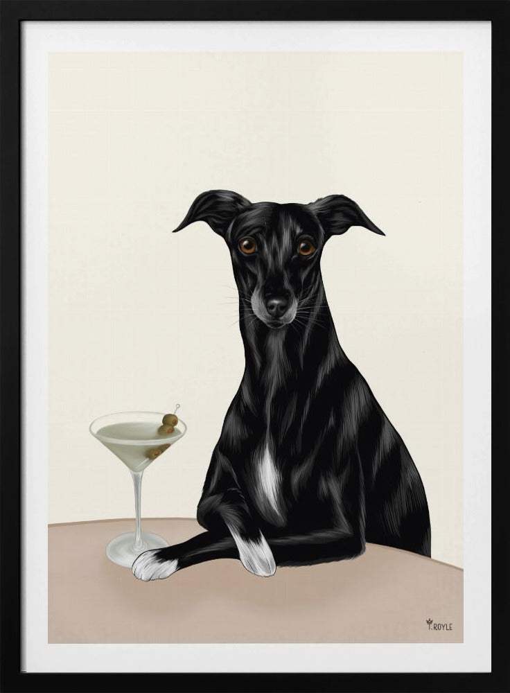 Elegant Greyhound med Martini | Poster