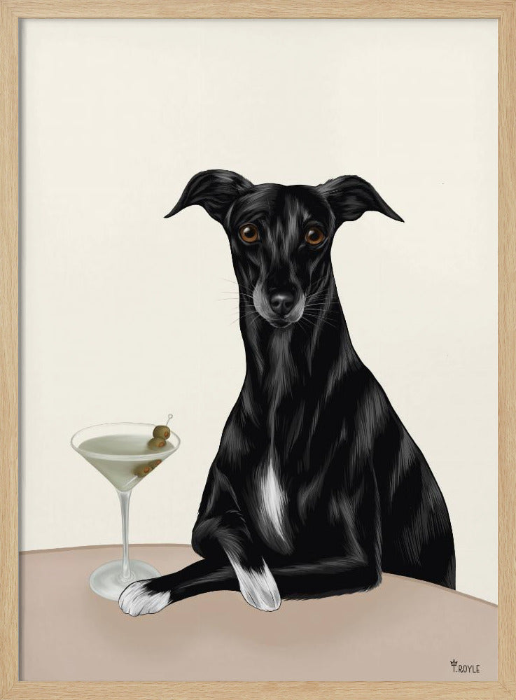 Elegant Greyhound med Martini | Poster