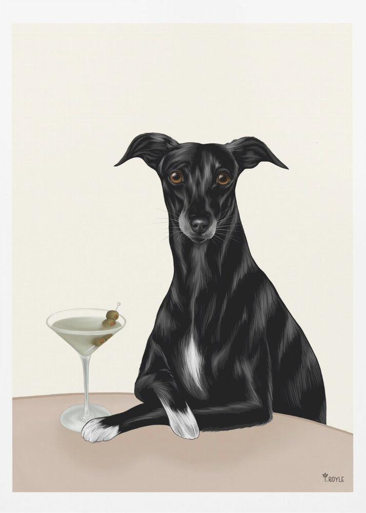 Elegant Greyhound med Martini | Poster