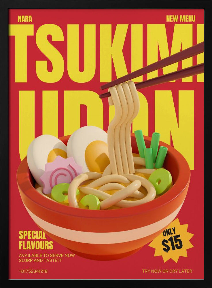 Tsukimi Udon Meny | Affisch