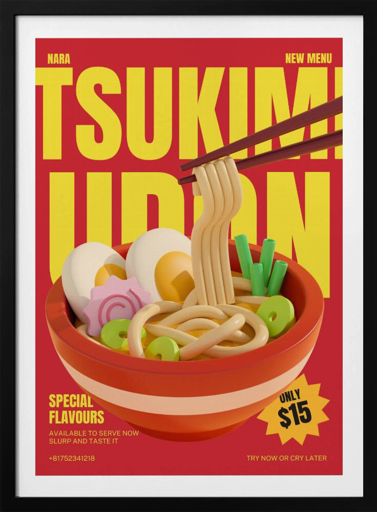 Tsukimi Udon Meny | Affisch