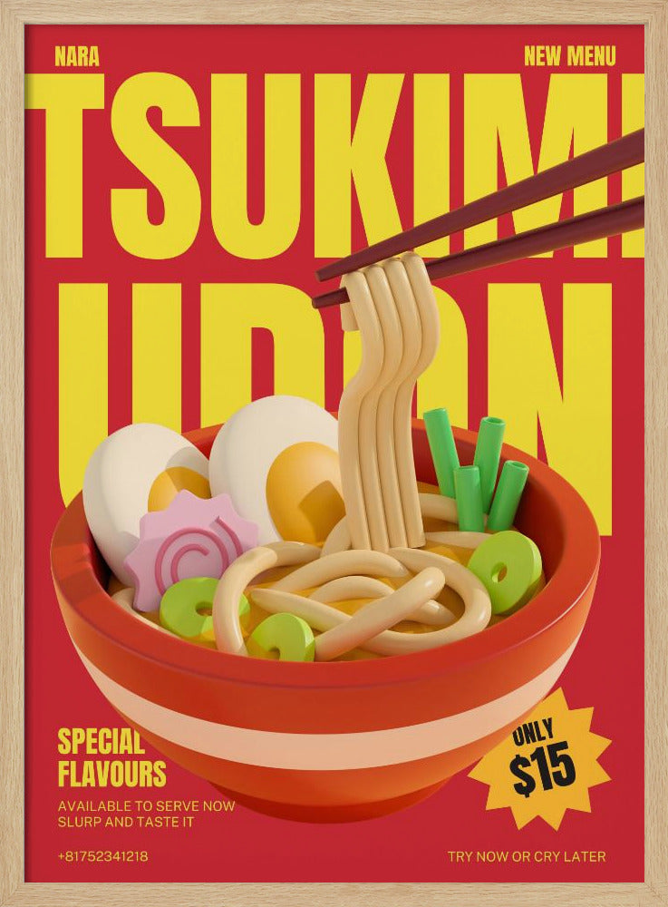 Tsukimi Udon Meny | Affisch
