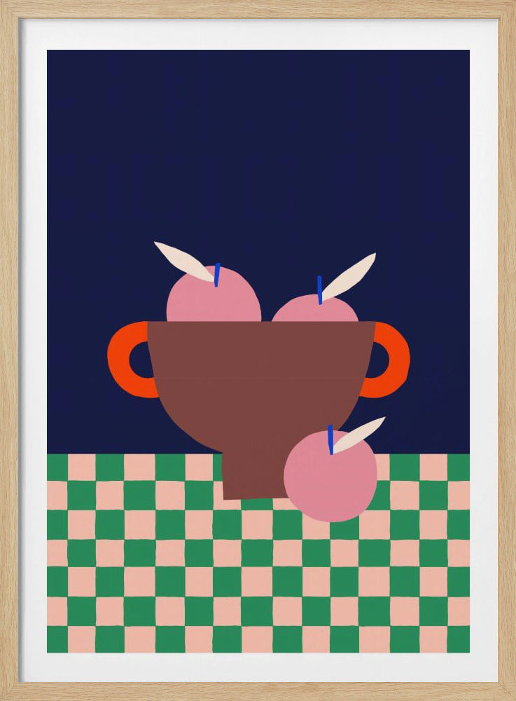 Fruktskål med rosa äpplen | Poster