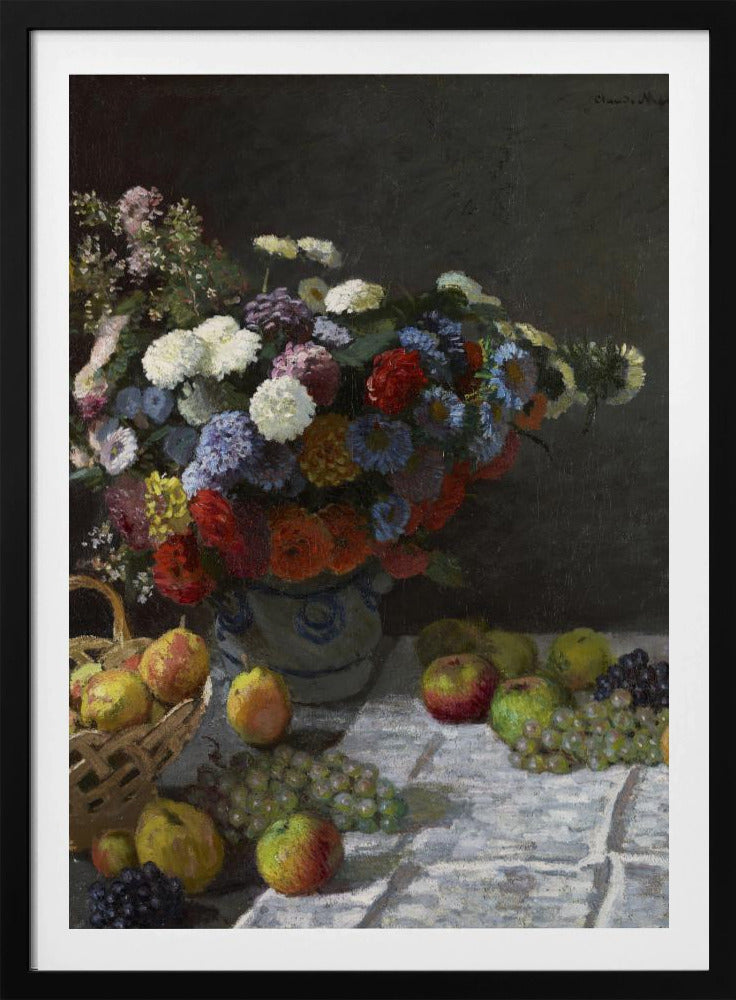 Stilleben med blommor och frukt (1869) av Claude Monet | Poster