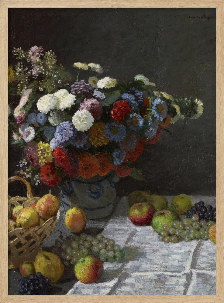 Stilleben med blommor och frukt (1869) av Claude Monet | Poster