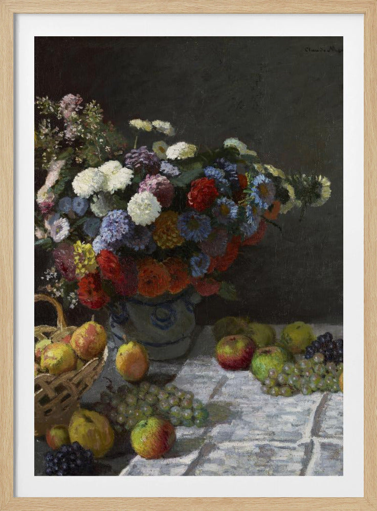 Stilleben med blommor och frukt (1869) av Claude Monet | Poster