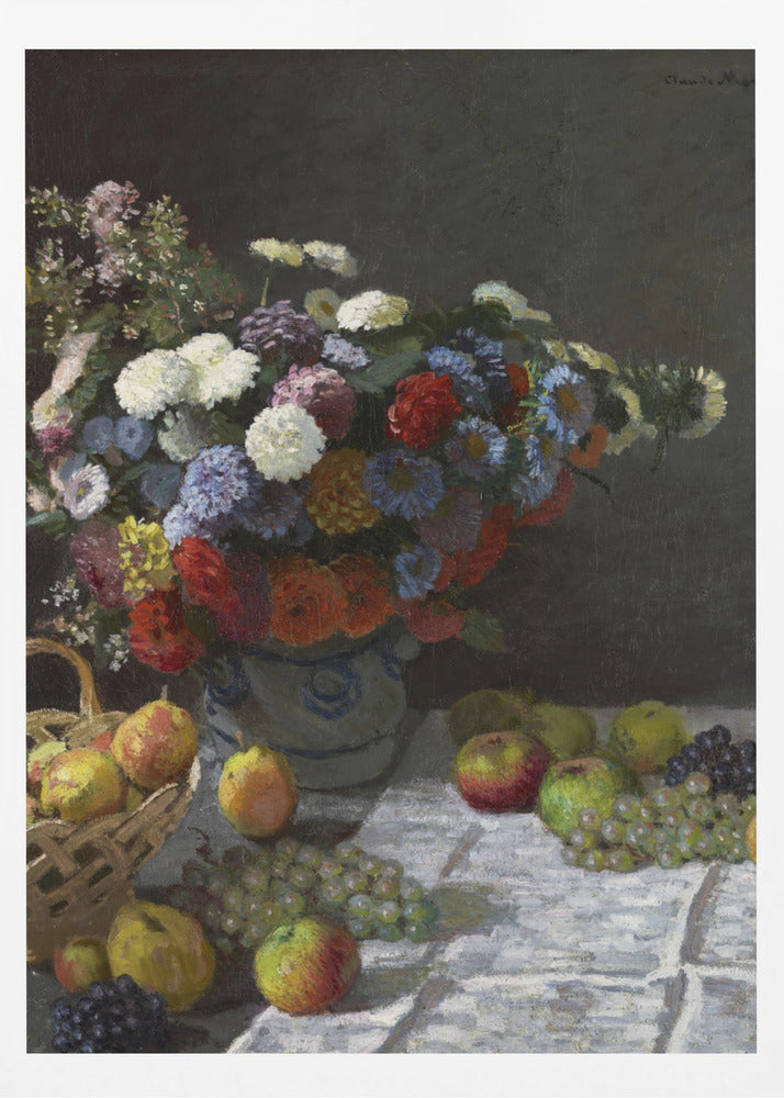 Stilleben med blommor och frukt (1869) av Claude Monet | Poster