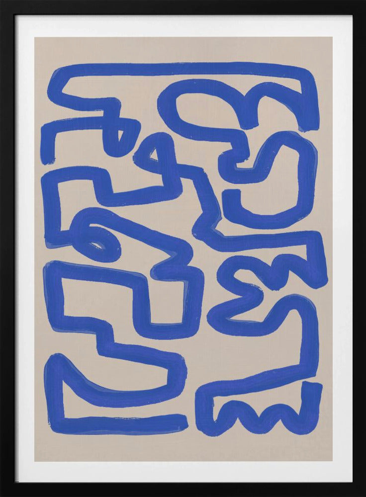 Bold Blue Lines Forming Irregular | Poster