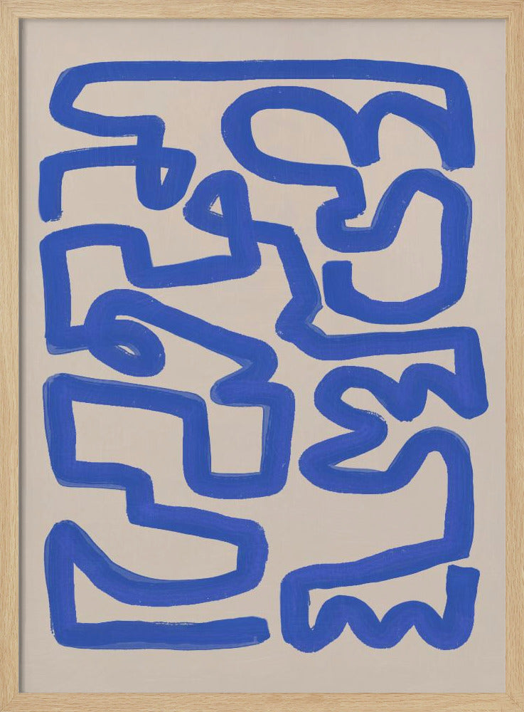 Bold Blue Lines Forming Irregular | Poster
