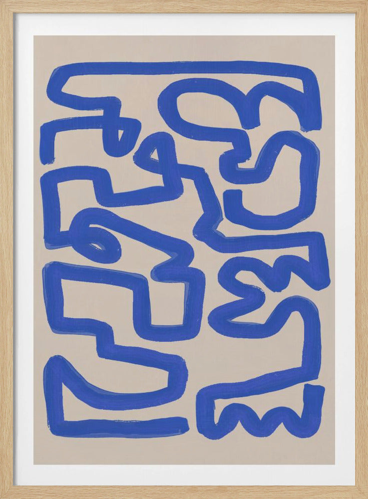 Bold Blue Lines Forming Irregular | Poster