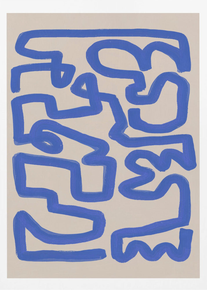 Bold Blue Lines Forming Irregular | Poster