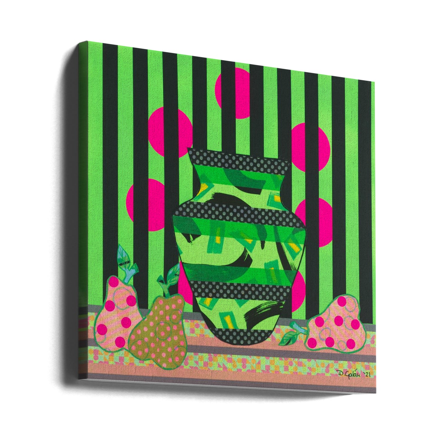 Grön vas och päron | Canvas