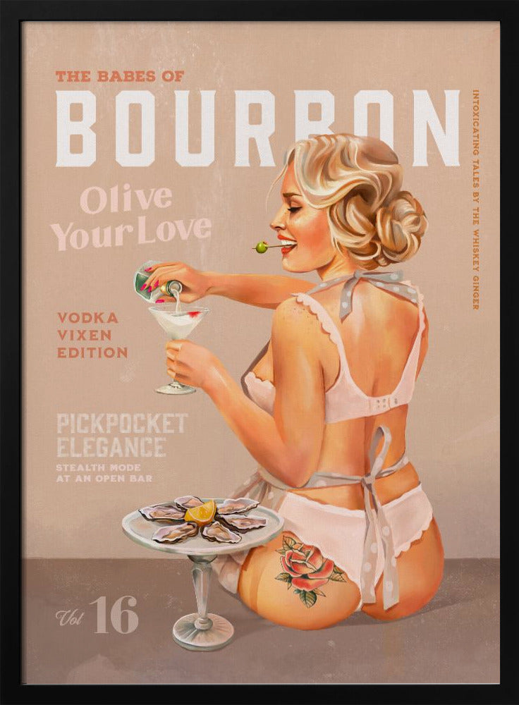 Bourbon Babe Vol 16 Vintage Vodka Martini Pin Up Girl | Poster
