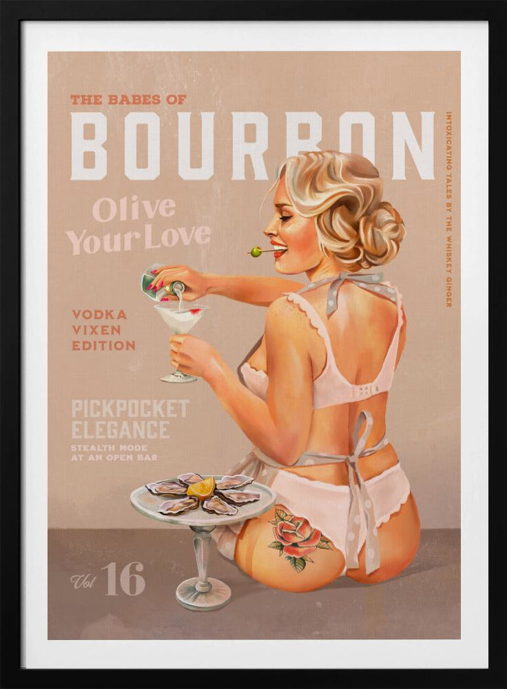 Bourbon Babe Vol 16 Vintage Vodka Martini Pin Up Girl | Poster