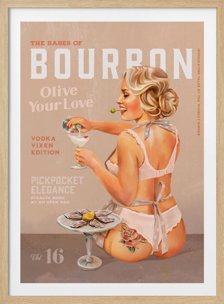 Bourbon Babe Vol 16 Vintage Vodka Martini Pin Up Girl | Poster