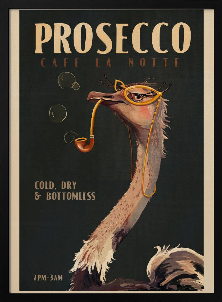 Art Deco Prosecco-väggkonst med en struts | Poster