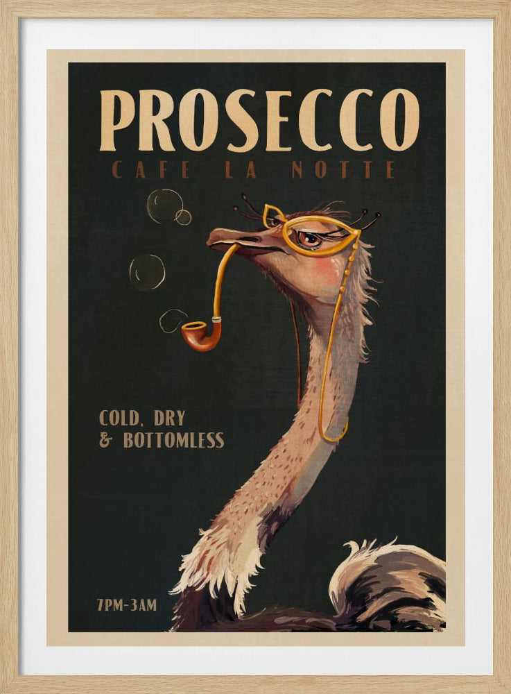 Art Deco Prosecco-väggkonst med en struts | Poster