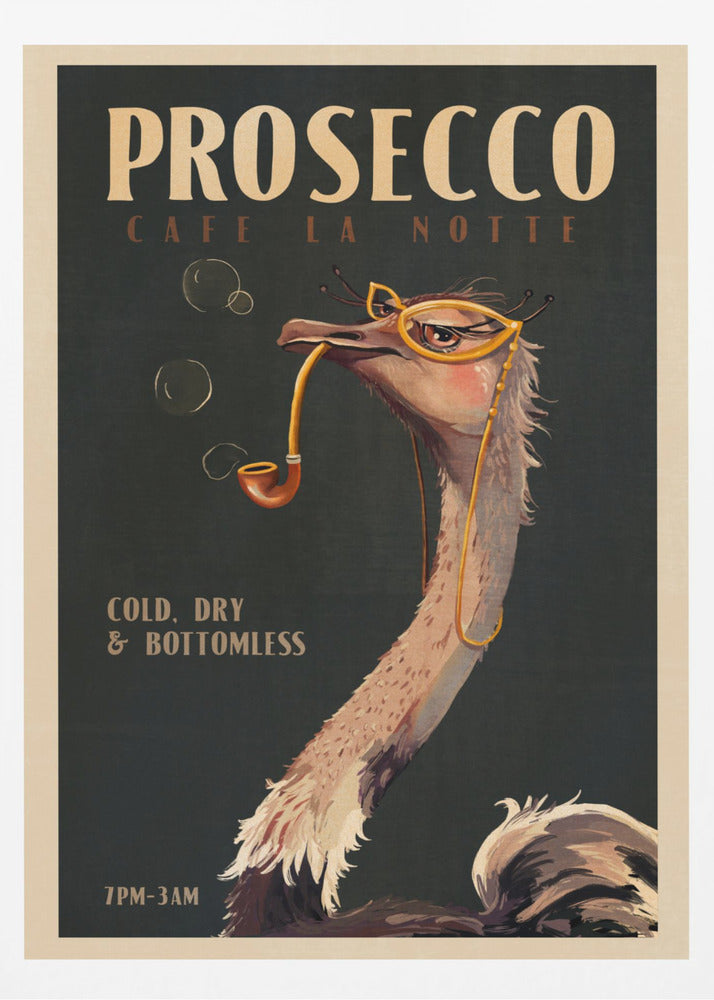 Art Deco Prosecco-väggkonst med en struts | Poster