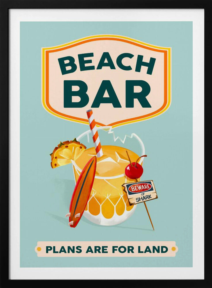 Strandbar Sommar Tropisk Cocktailbar Konst | Poster