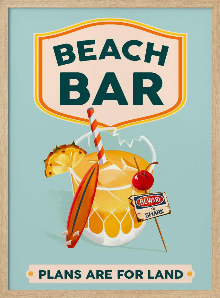 Strandbar Sommar Tropisk Cocktailbar Konst | Poster