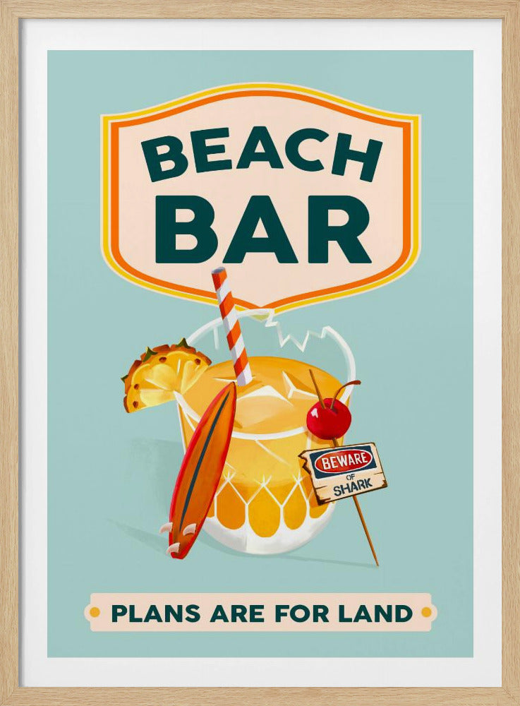 Strandbar Sommar Tropisk Cocktailbar Konst | Poster