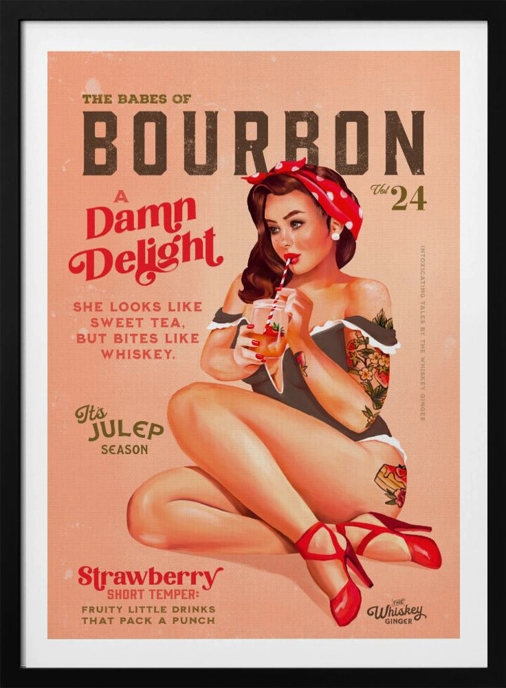 Bourbon Babes Vol 22 Vintage Pinup Flicka Dricker En Cocktail | Poster