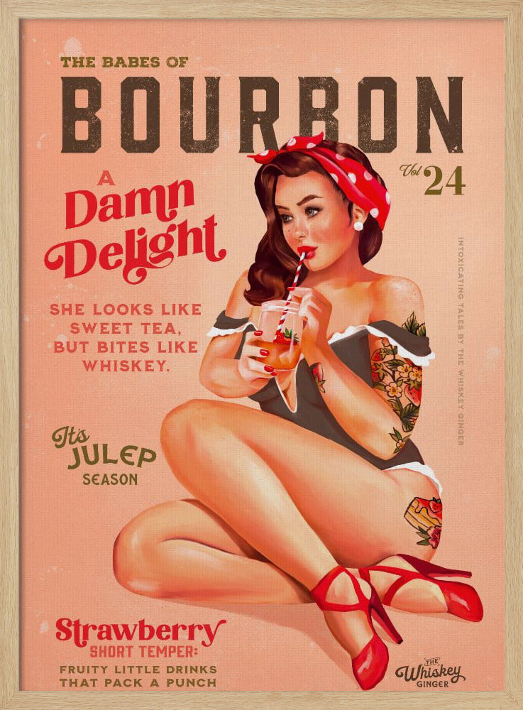 Bourbon Babes Vol 22 Vintage Pinup Flicka Dricker En Cocktail | Poster