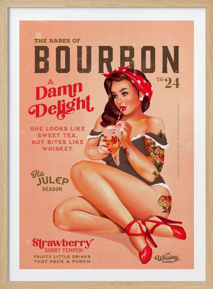 Bourbon Babes Vol 22 Vintage Pinup Flicka Dricker En Cocktail | Poster