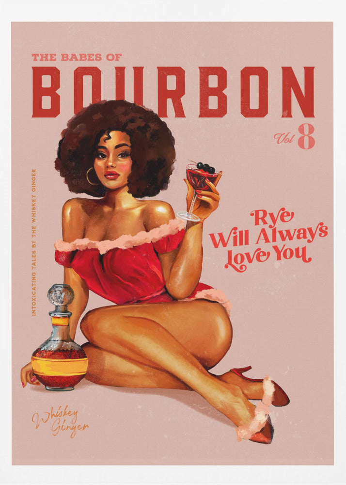 Babes of Bourbon Vol 8 Vintage Pinup Girl med Afro | Poster