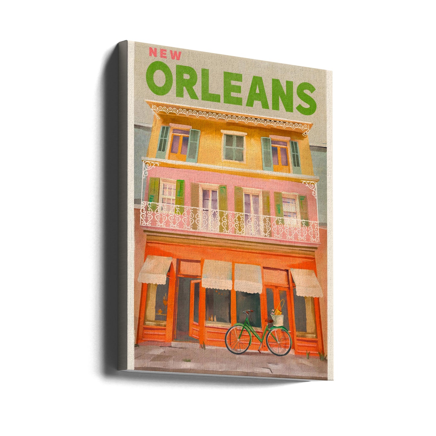 Vintage reseaffisch från New Orleans, Louisiana | Canvas