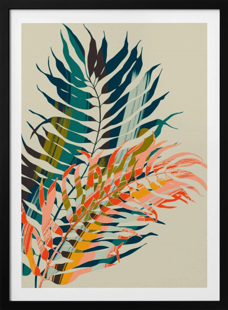 Färgglada palmblad | Poster