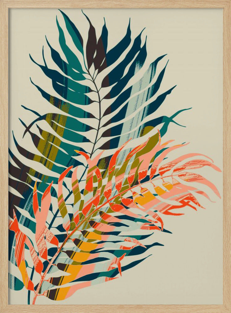 Färgglada palmblad | Poster