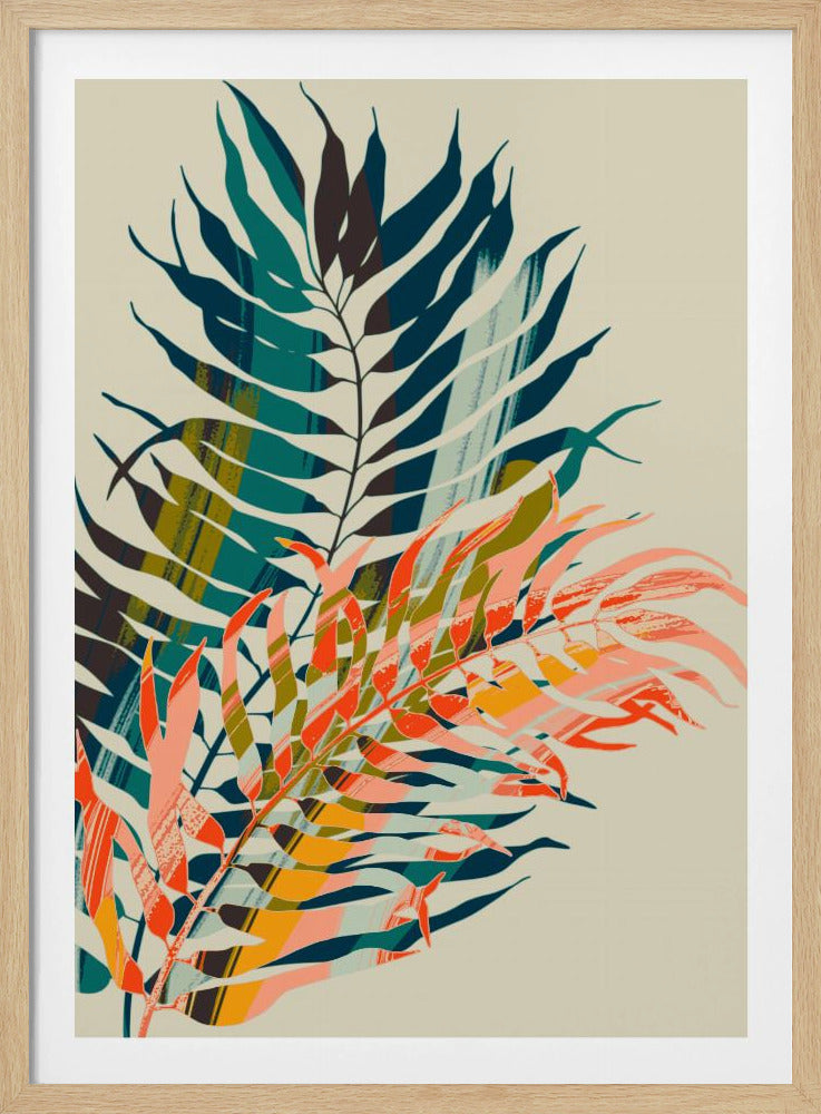 Färgglada palmblad | Poster