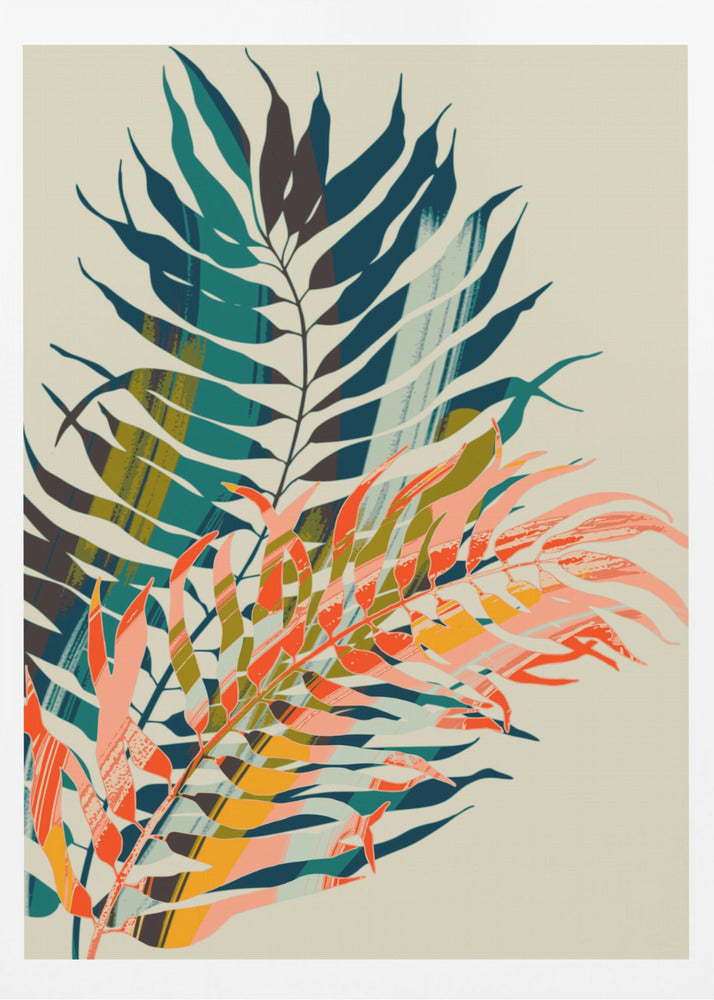 Färgglada palmblad | Poster