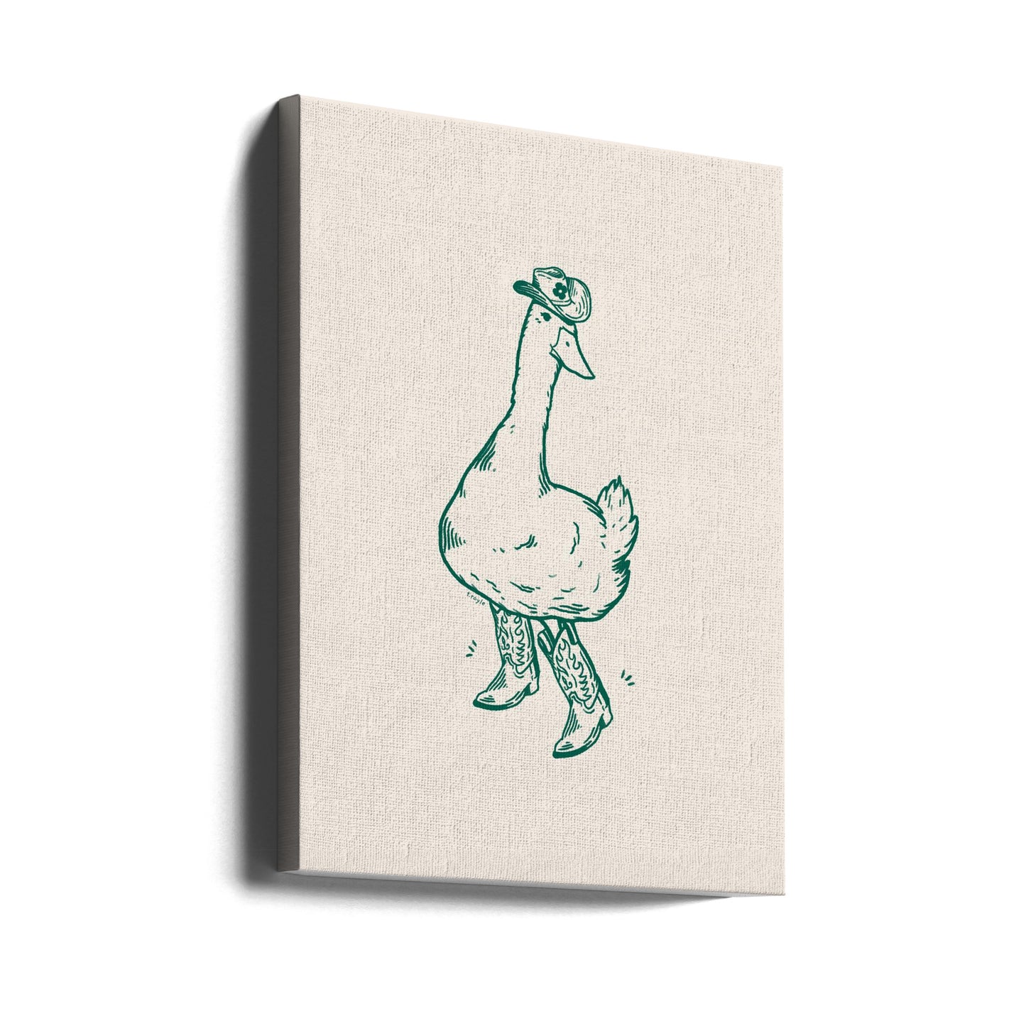 Anka i grönt westernkängor | Canvas