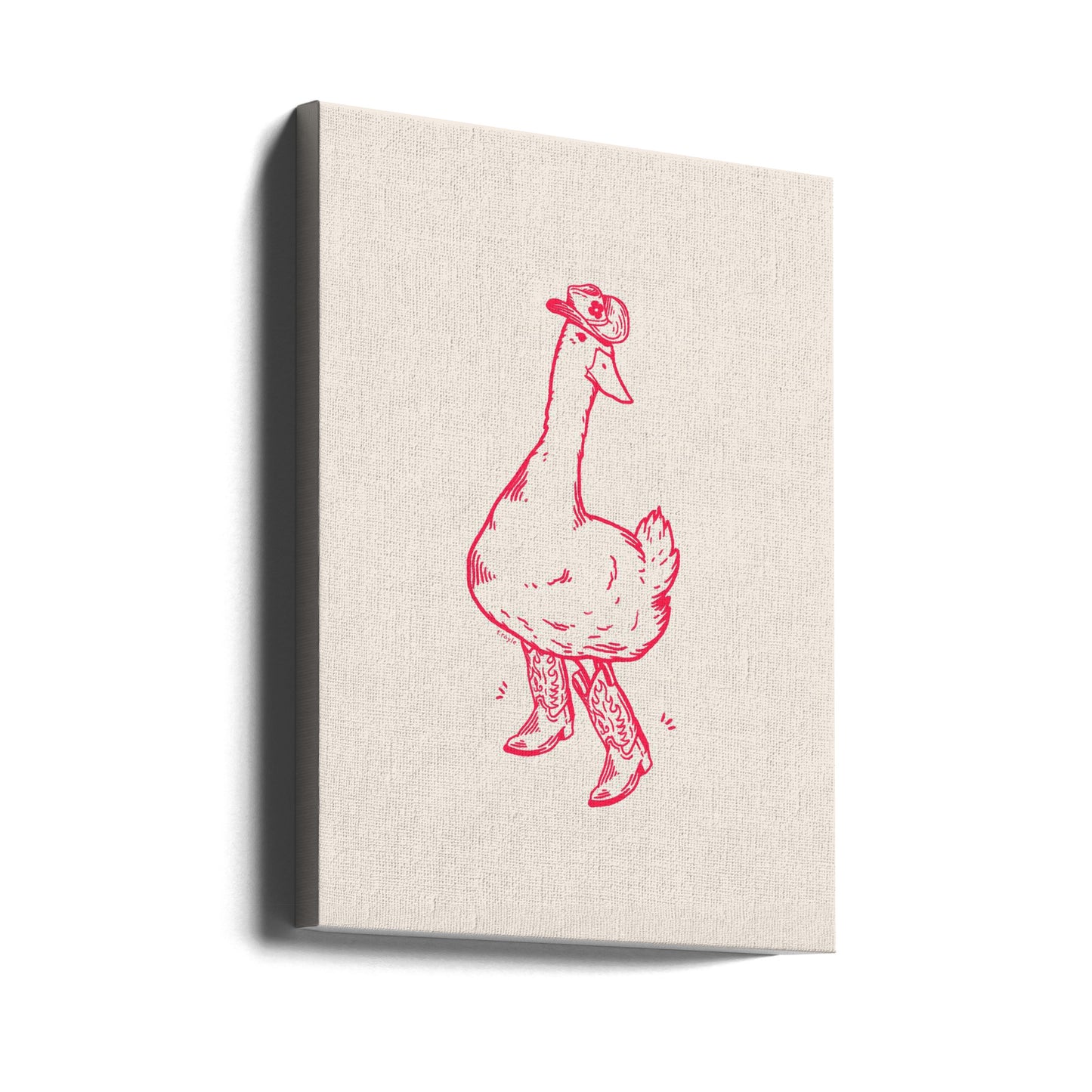 Anka i rosa westernkängor | Canvas