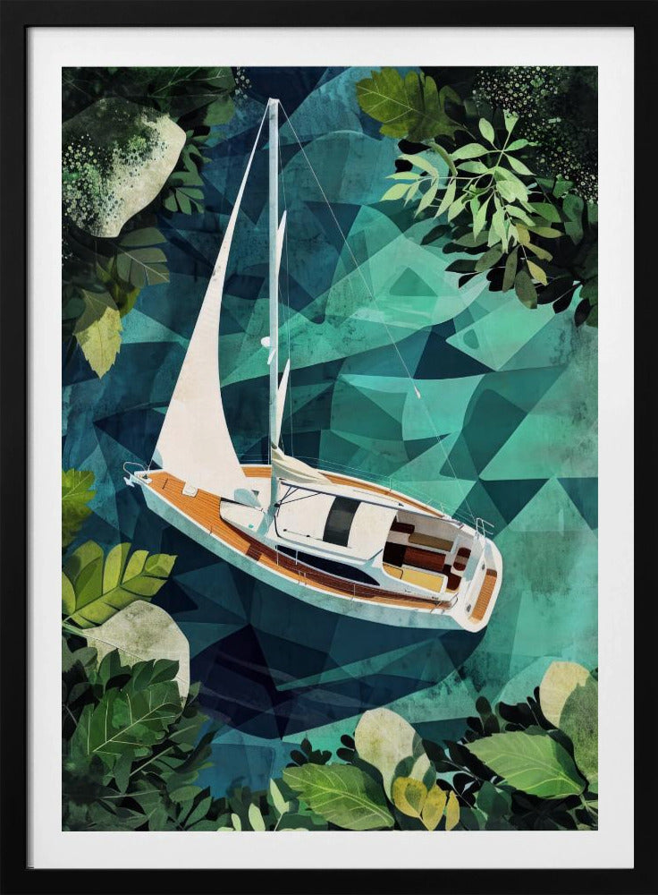 Vacation Yachting Watercolor Digital Painting (2) | Poster