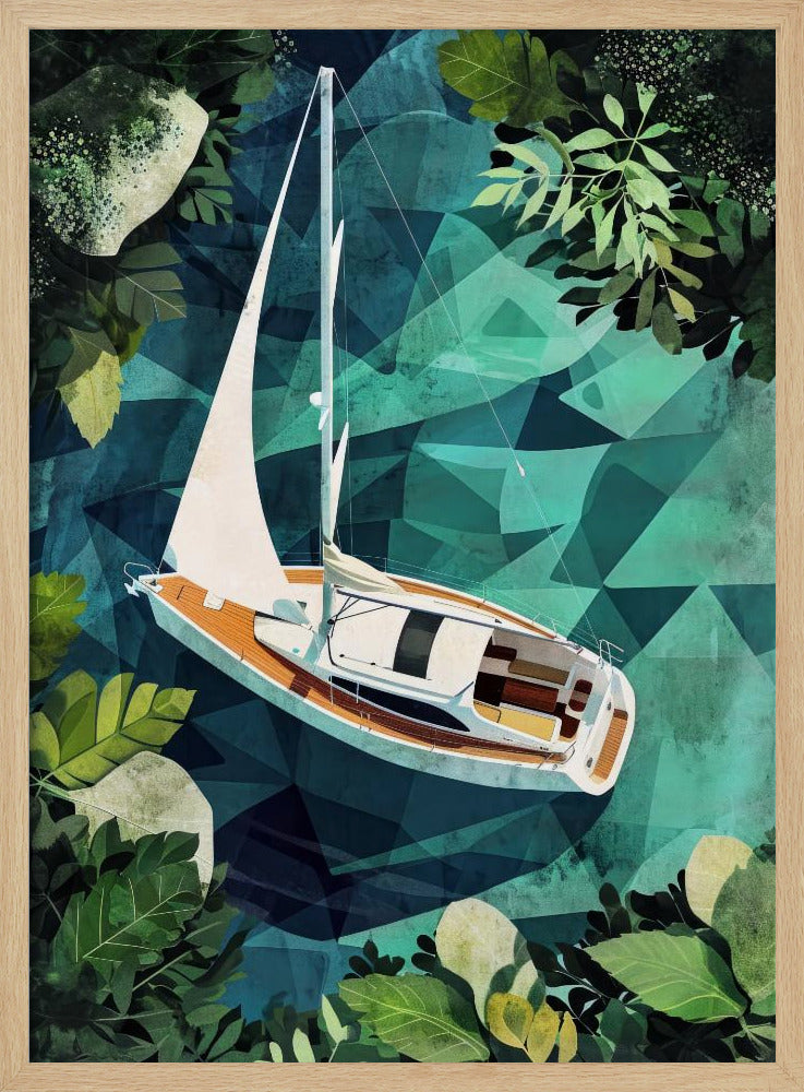 Vacation Yachting Watercolor Digital Painting (2) | Poster