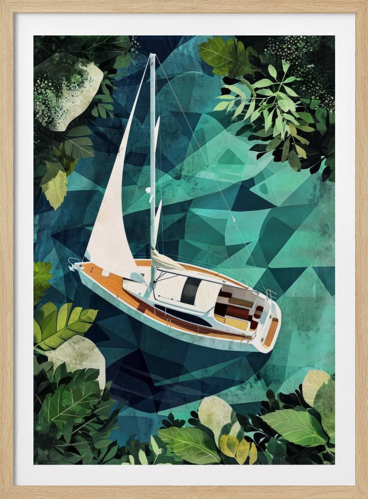 Vacation Yachting Watercolor Digital Painting (2) | Poster