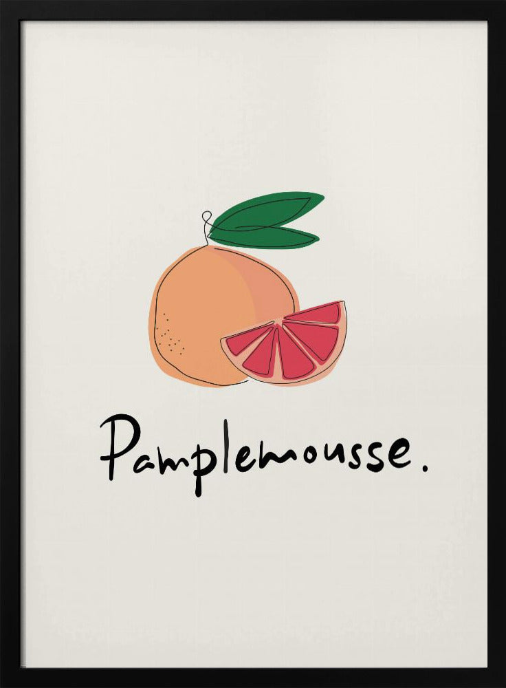 Modern fransk fruktkollektion "Grapefrukt / Pamplemousse" | Poster