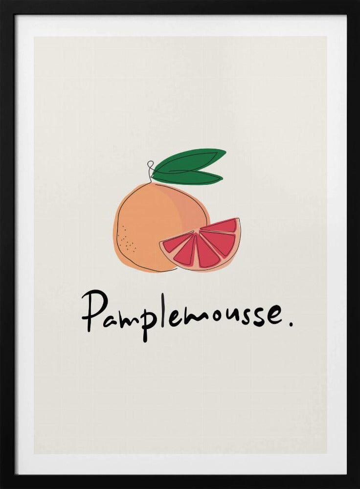 Modern fransk fruktkollektion "Grapefrukt / Pamplemousse" | Poster