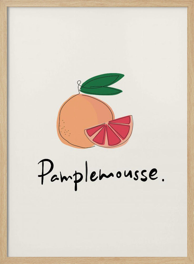 Modern fransk fruktkollektion "Grapefrukt / Pamplemousse" | Poster
