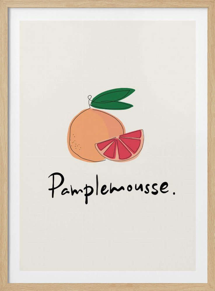 Modern fransk fruktkollektion "Grapefrukt / Pamplemousse" | Poster