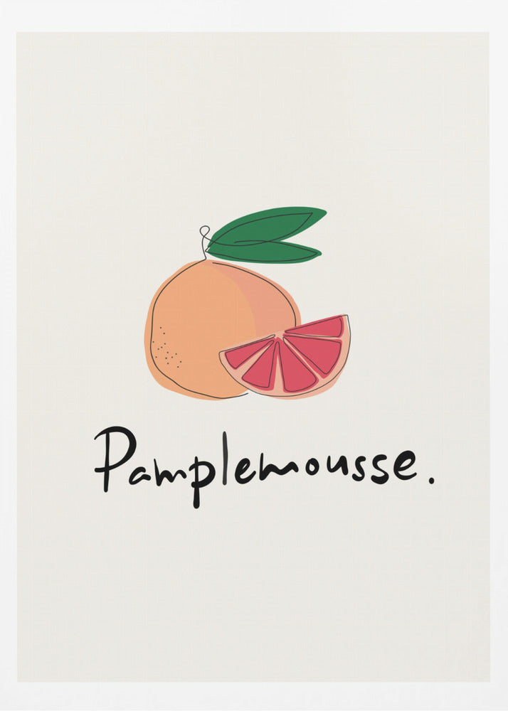 Modern fransk fruktkollektion "Grapefrukt / Pamplemousse" | Poster