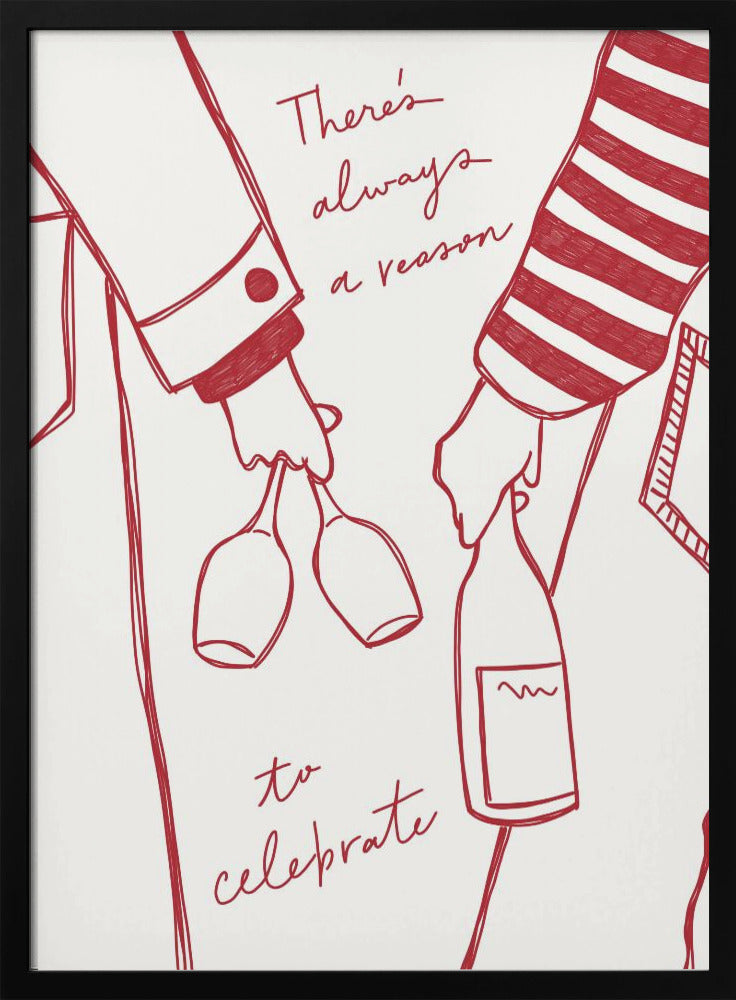 Kvinna som håller vinflaska och vinglas (Rött) - Wine Vin Rouge Femme | Poster