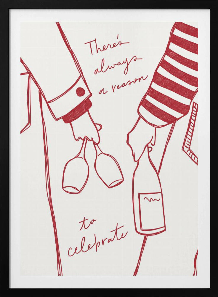 Kvinna som håller vinflaska och vinglas (Rött) - Wine Vin Rouge Femme | Poster