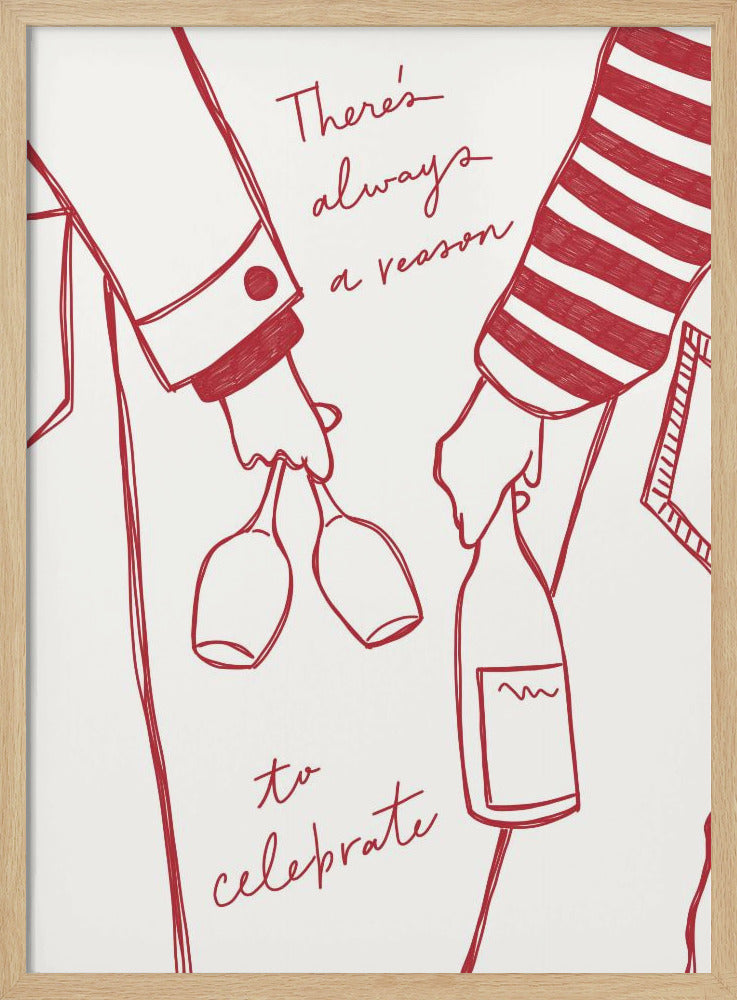 Kvinna som håller vinflaska och vinglas (Rött) - Wine Vin Rouge Femme | Poster